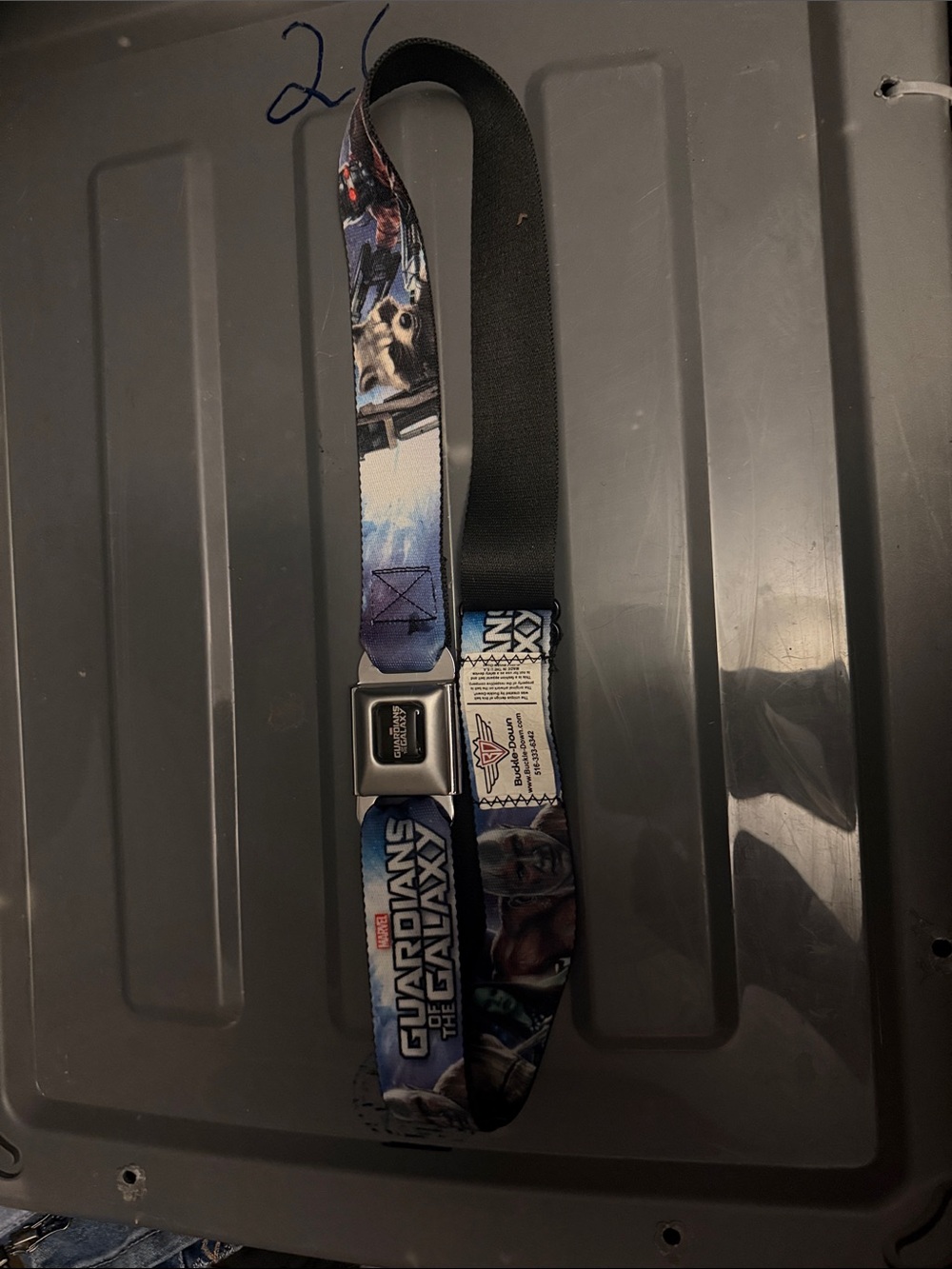 Buckle-Down Blue Guardians of the Galaxy Graphic Belt with Metal Buckle